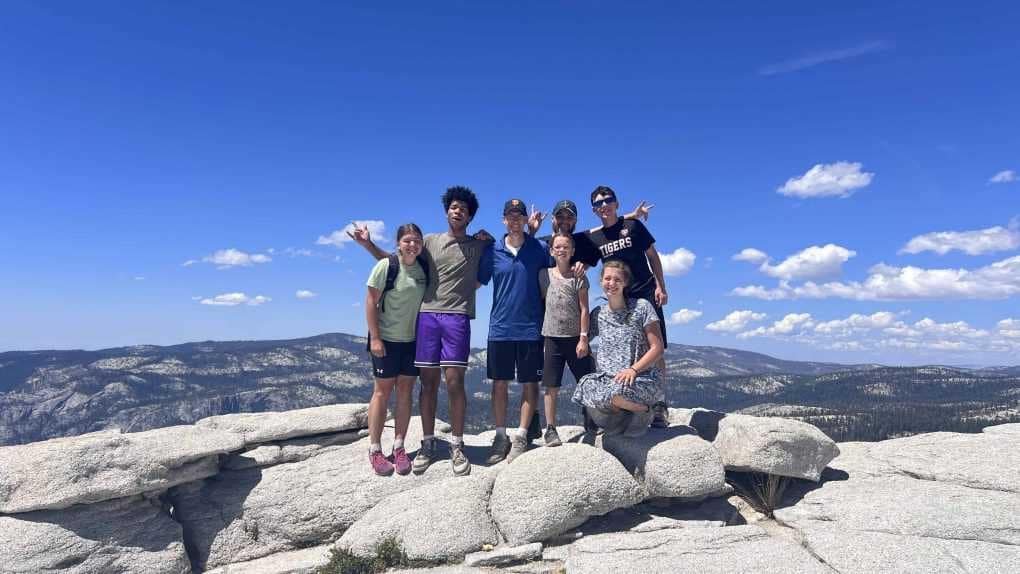 family summiting half dome