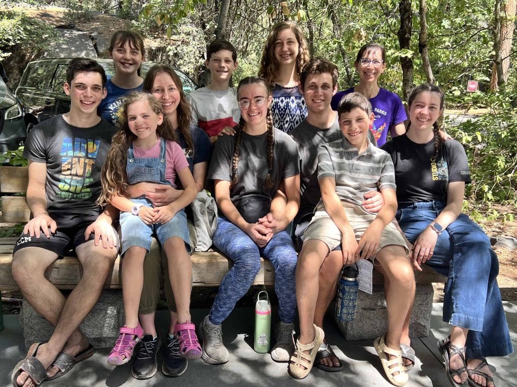 mom and 10 children at Yosemite