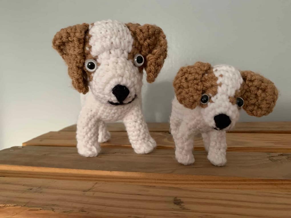 duodog 2 crocheted dogs