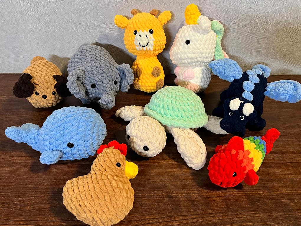 Kaitlyn's crocheted animals