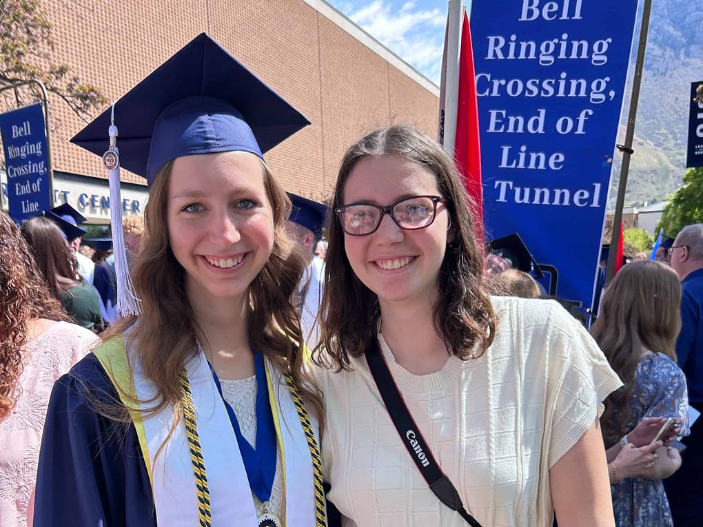 graduate with her sister