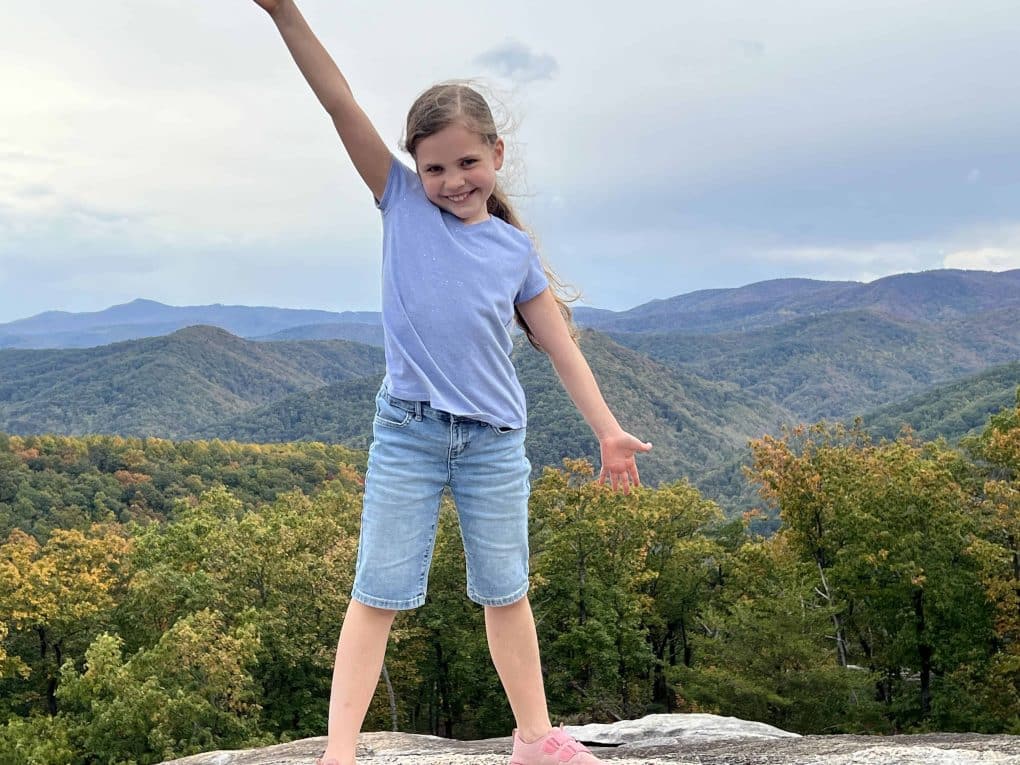 8 year old on Stone Mountain