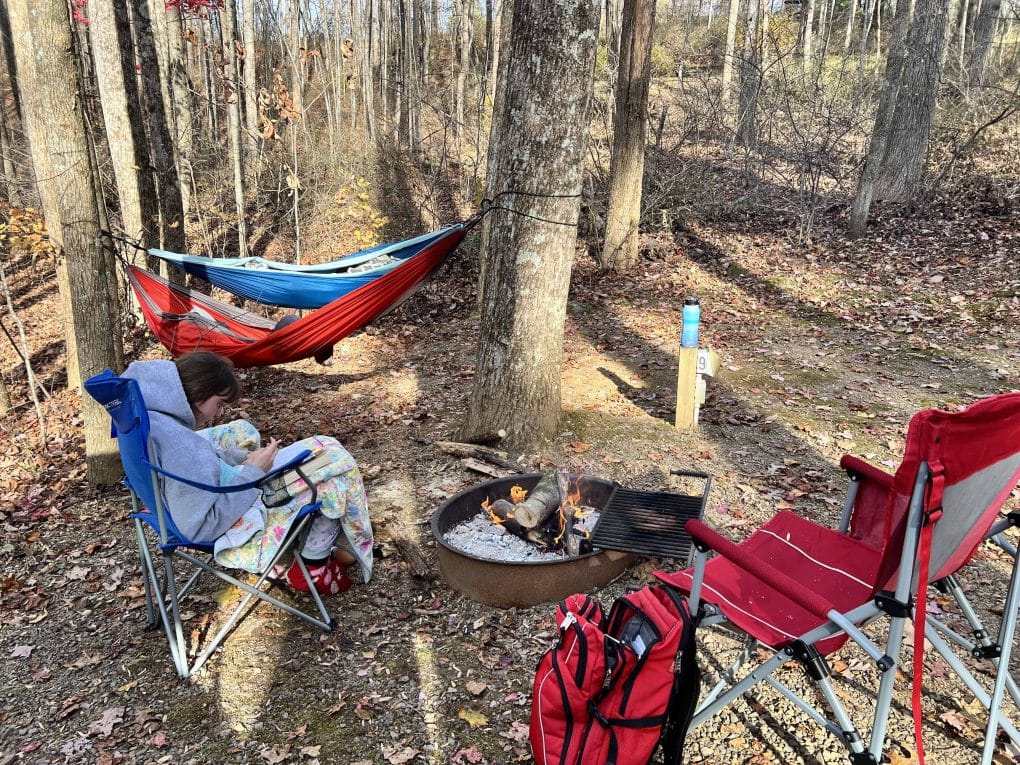 campsite with hammocks