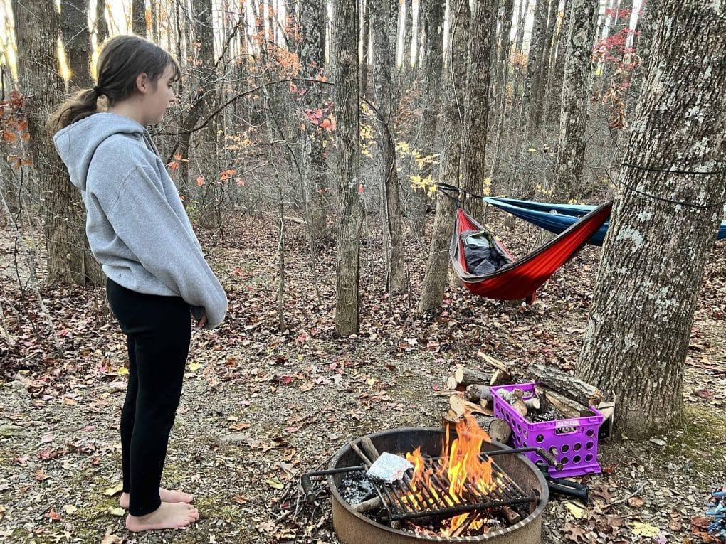 girl at campground