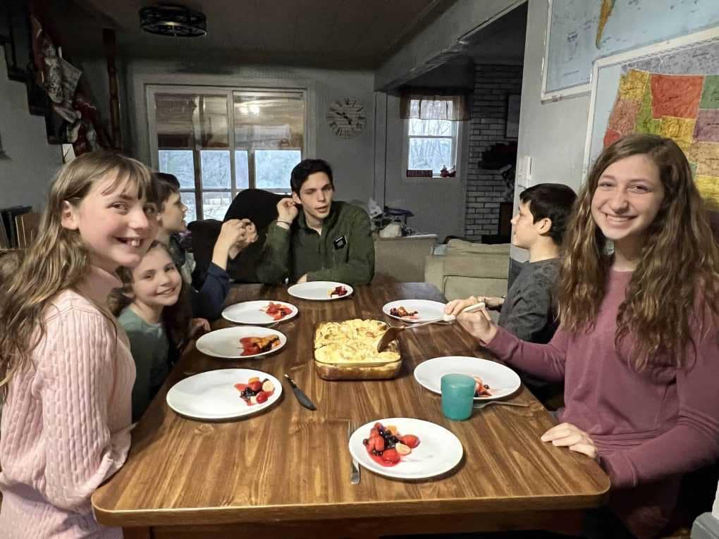 family eating dinner