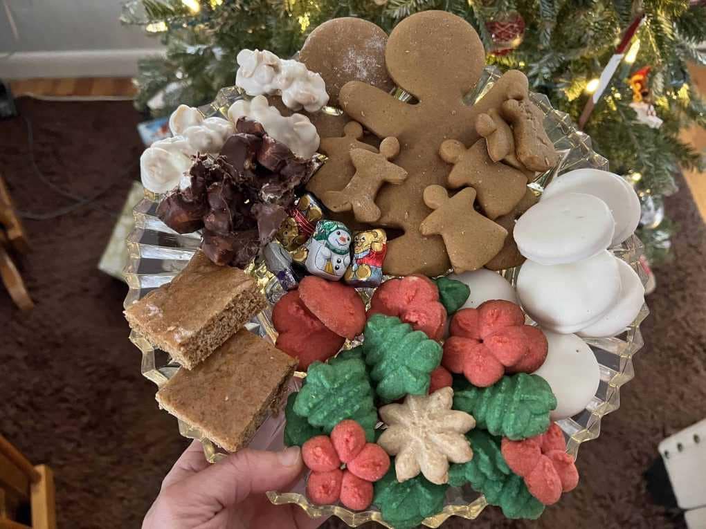 plate of Christmas cookies
