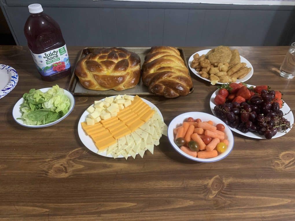 Christmas Eve fish and bread dinner