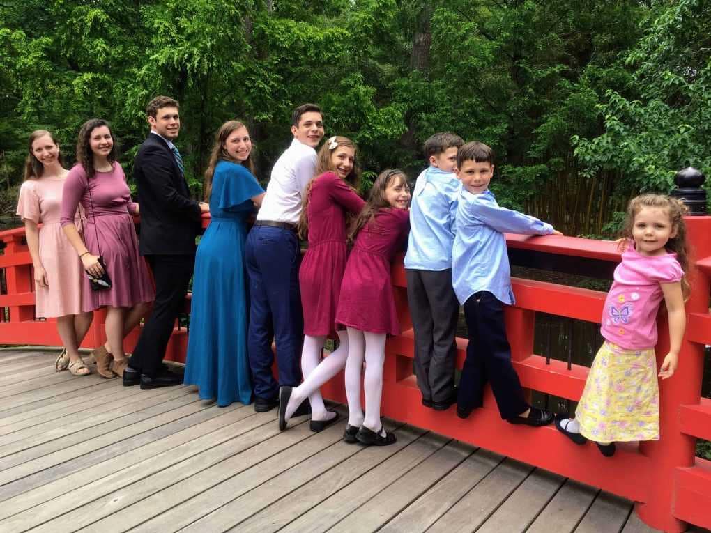 10 kids at Duke Gardens
