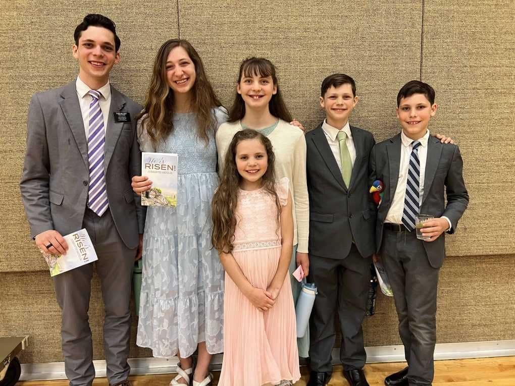 6 kids after an Easter concert