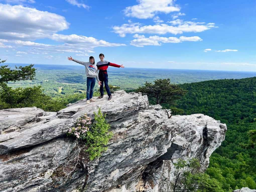 2 boys on Hanging Rock