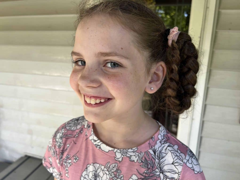 8 year old with pierced ears