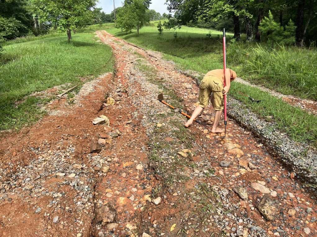 driveway with ruts