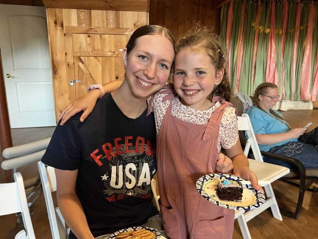 two sisters at family reunion