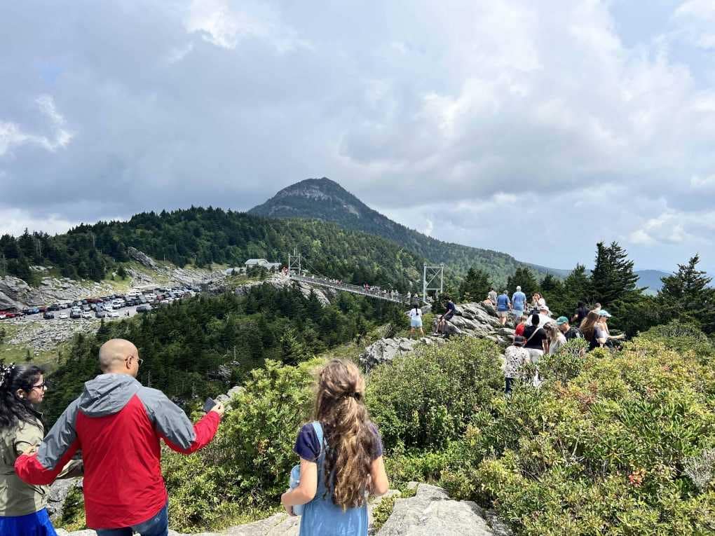storm at mile high swinging bridge