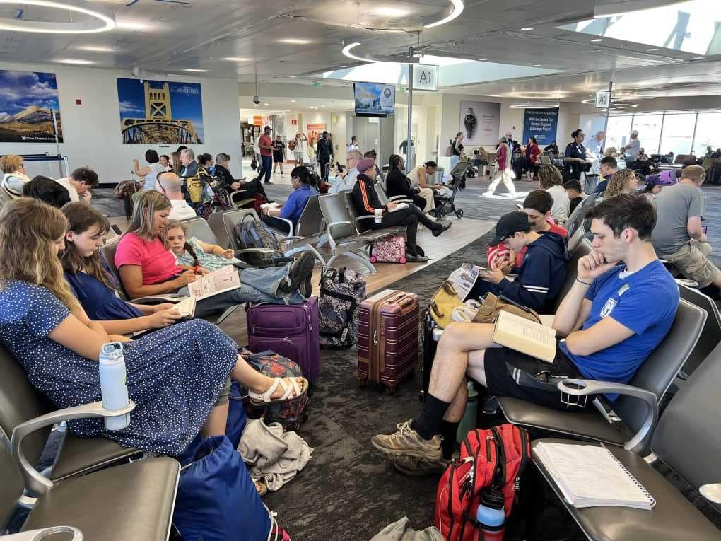 family in airport