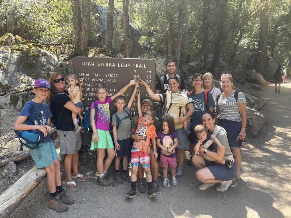 family at vernal falls hike