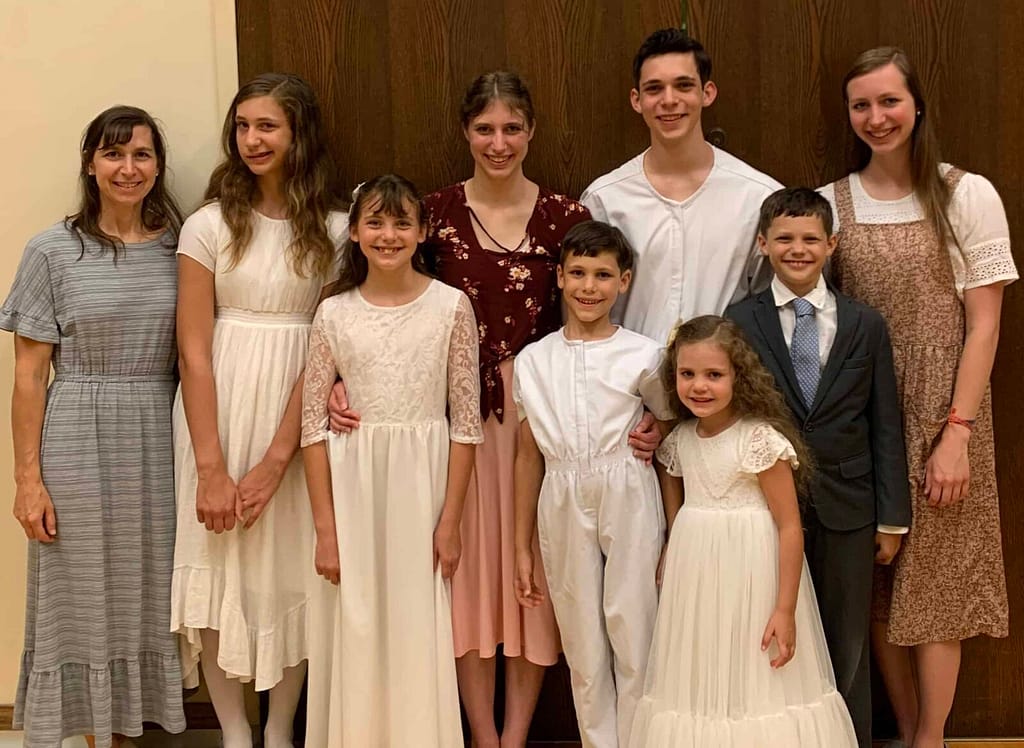 family at a baptism