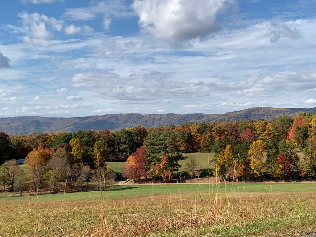 view of the blue ridge parkway in the fall