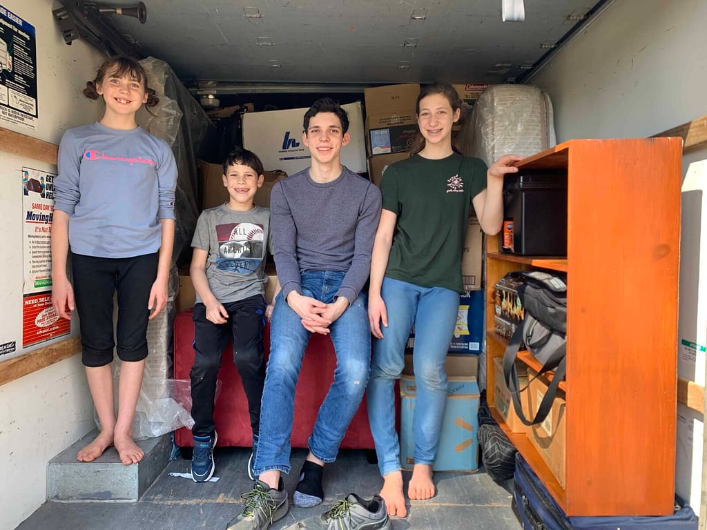 kids in uhaul they are packing