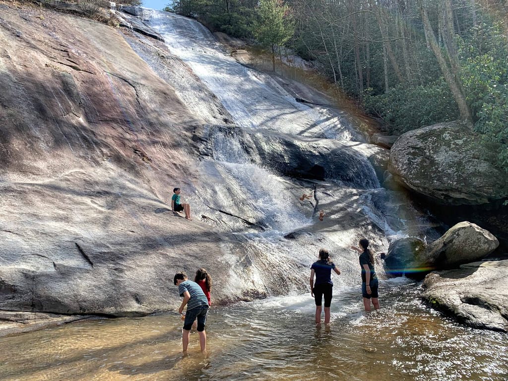 kids playing at Stone Mountain state park