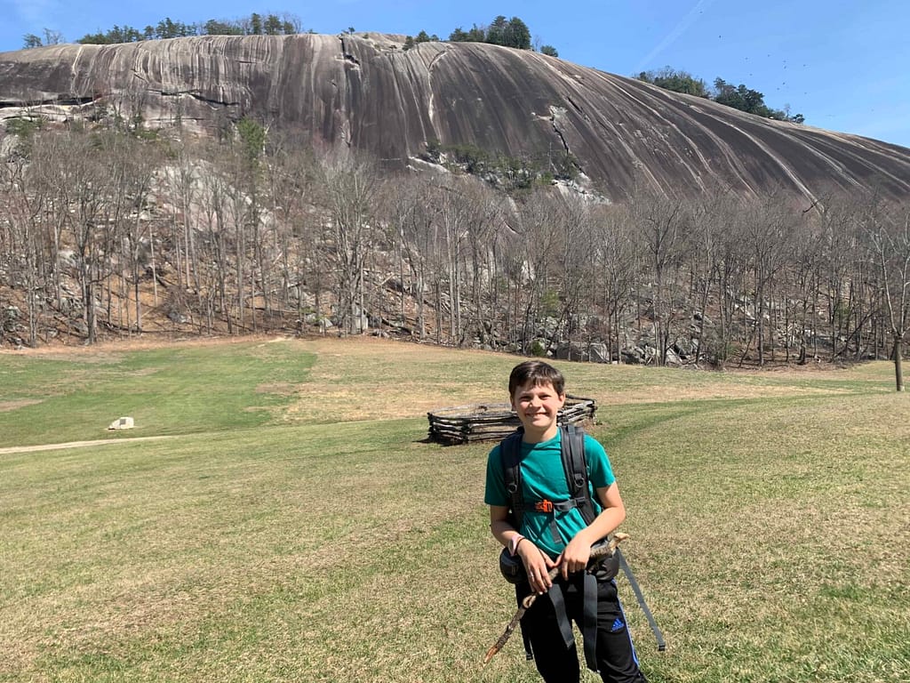 10 year old boy at Stone Mountain