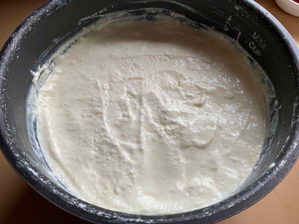 a pot of homemade yogurt just finished, smooth and creamy