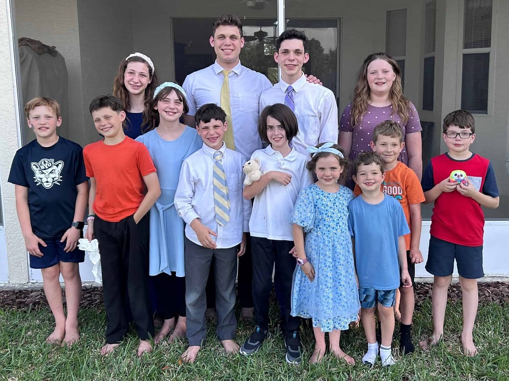 A group of 12 grandchildren