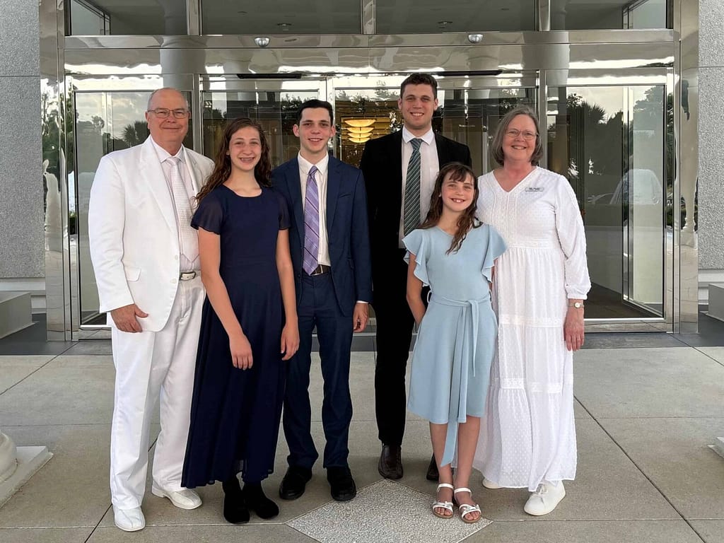 grandparents with grandchildren at the Orlando Temple
