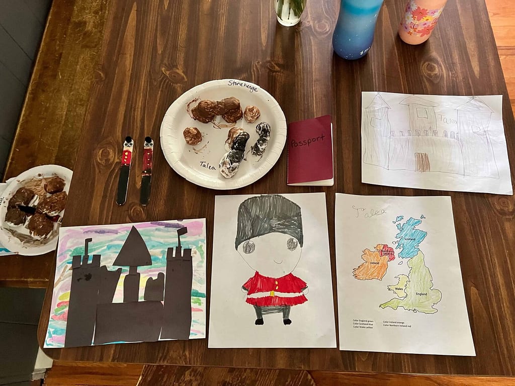 arts and crafts a child did about England