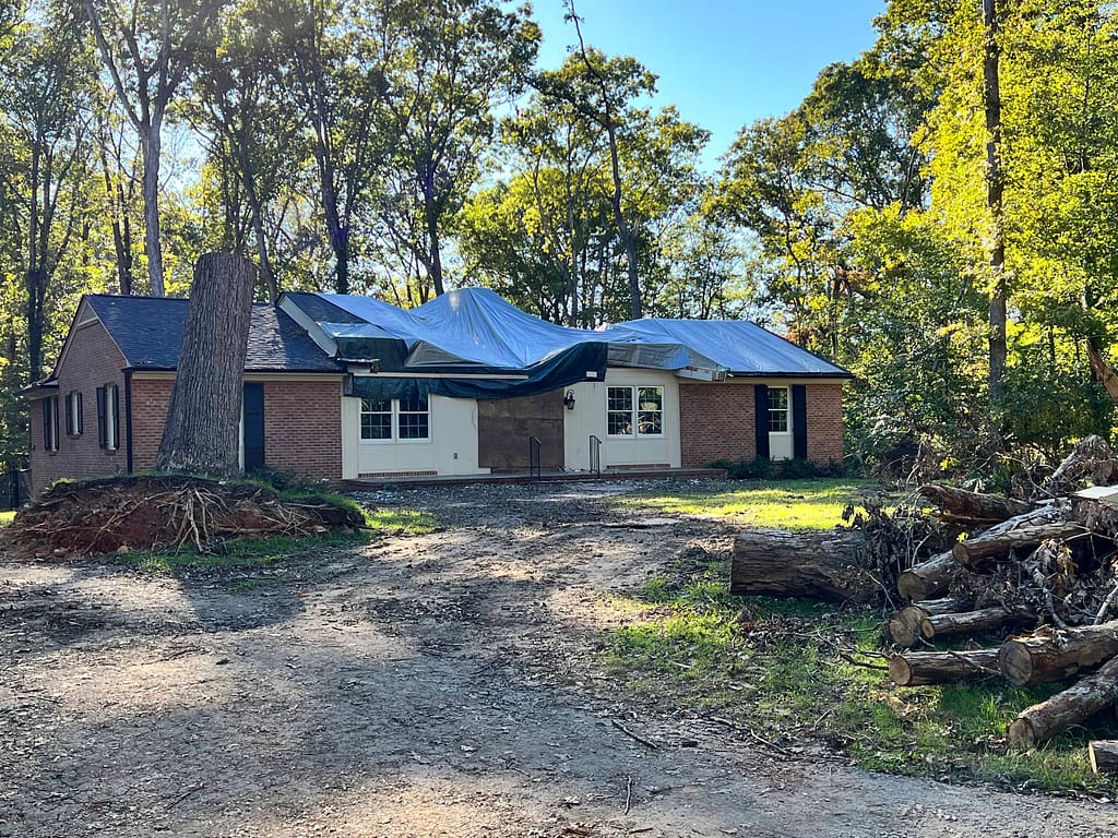 house damage by hurricane helene