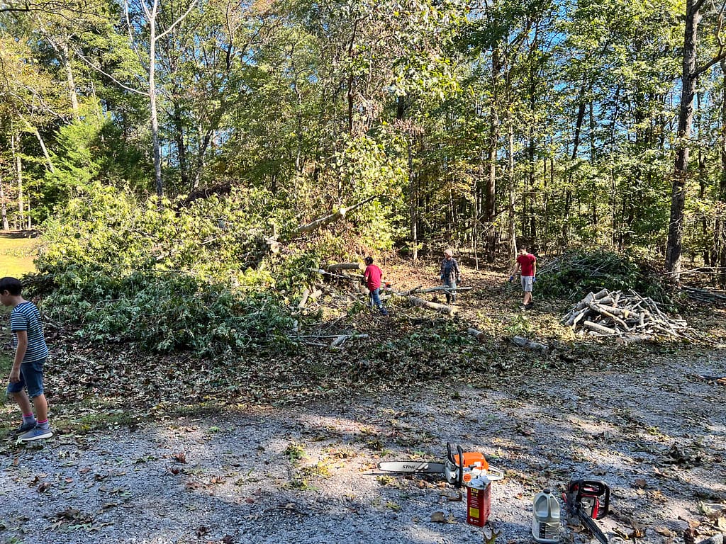 cleaning up from Hurricane Helene