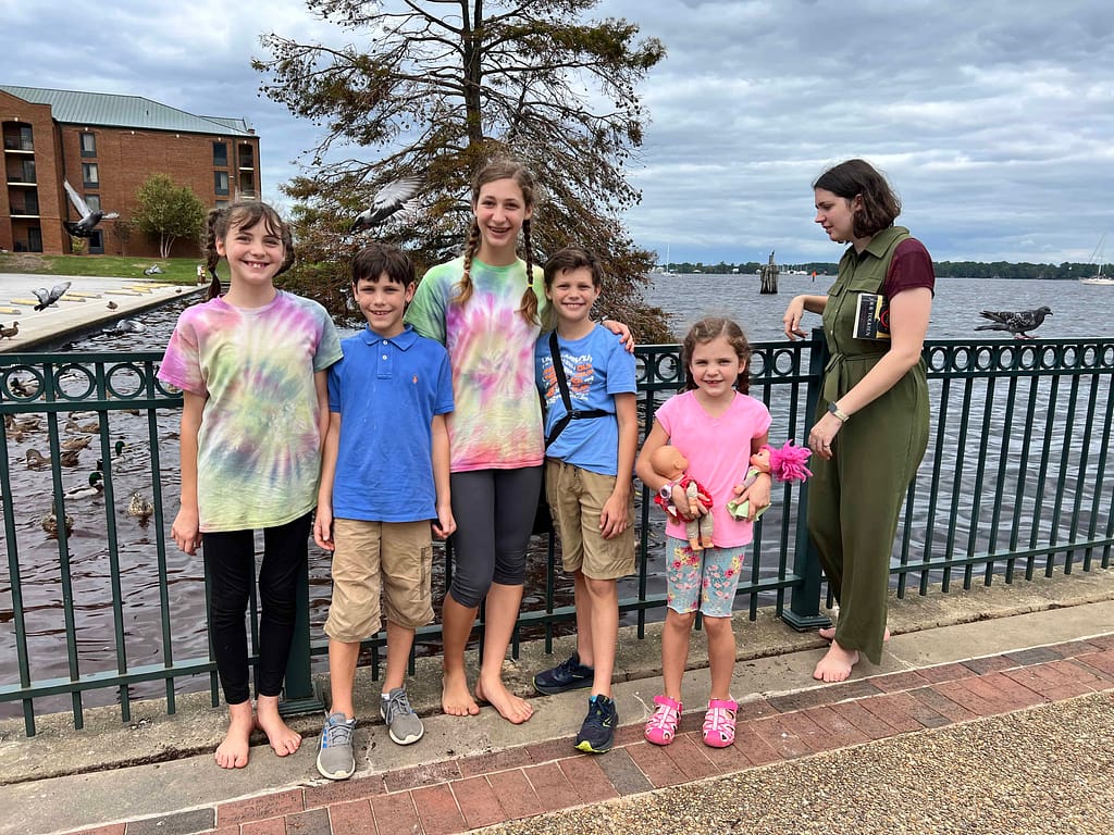 family at New Bern waterfront