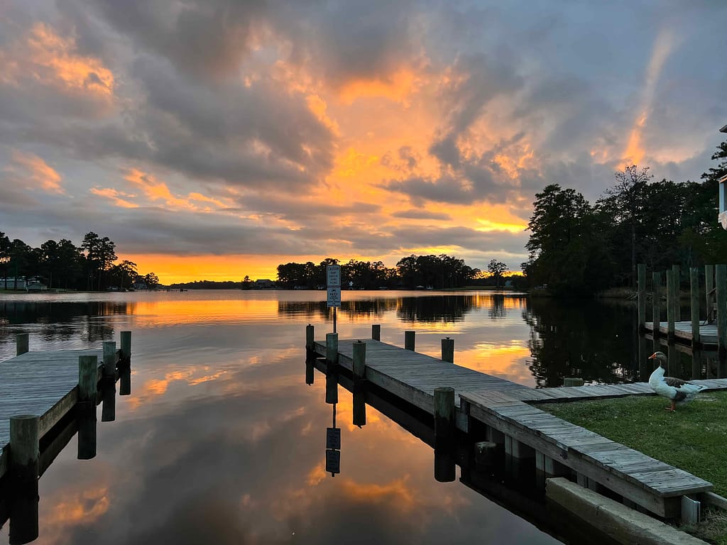 sunset in Bath, NC