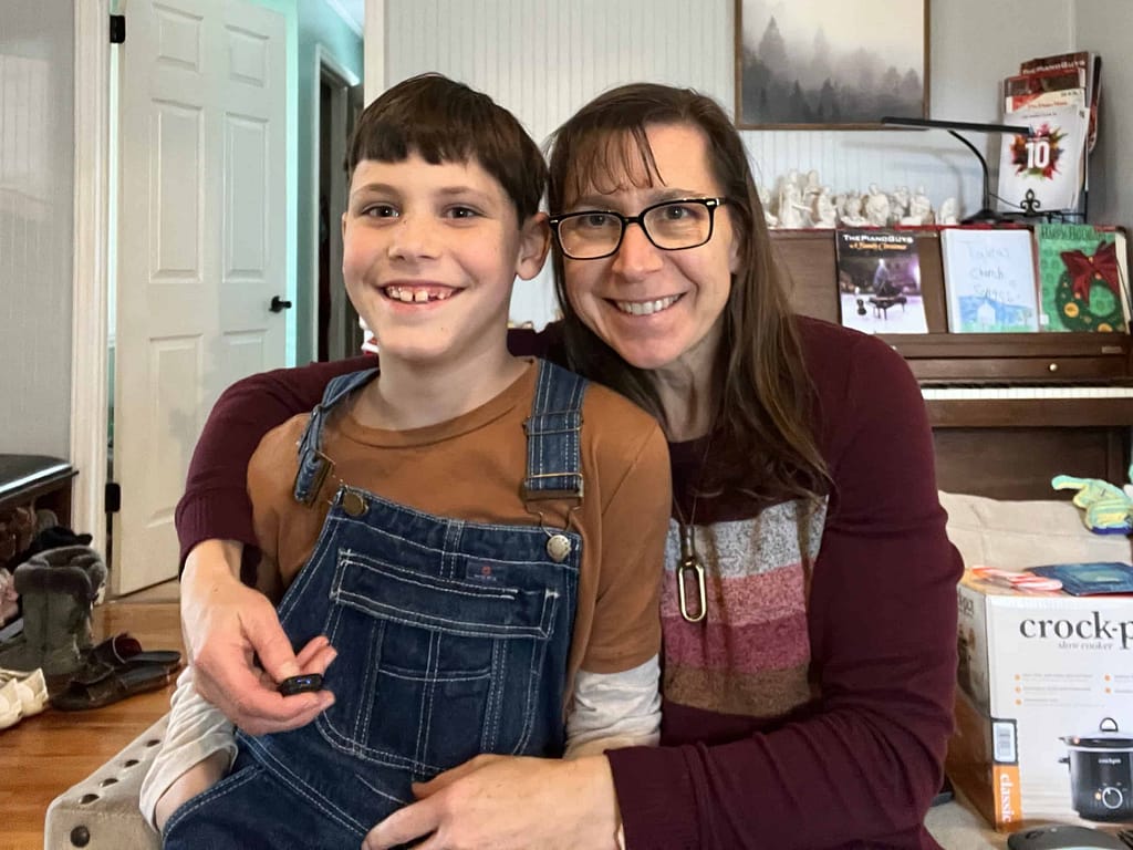 mom and 9 year old son