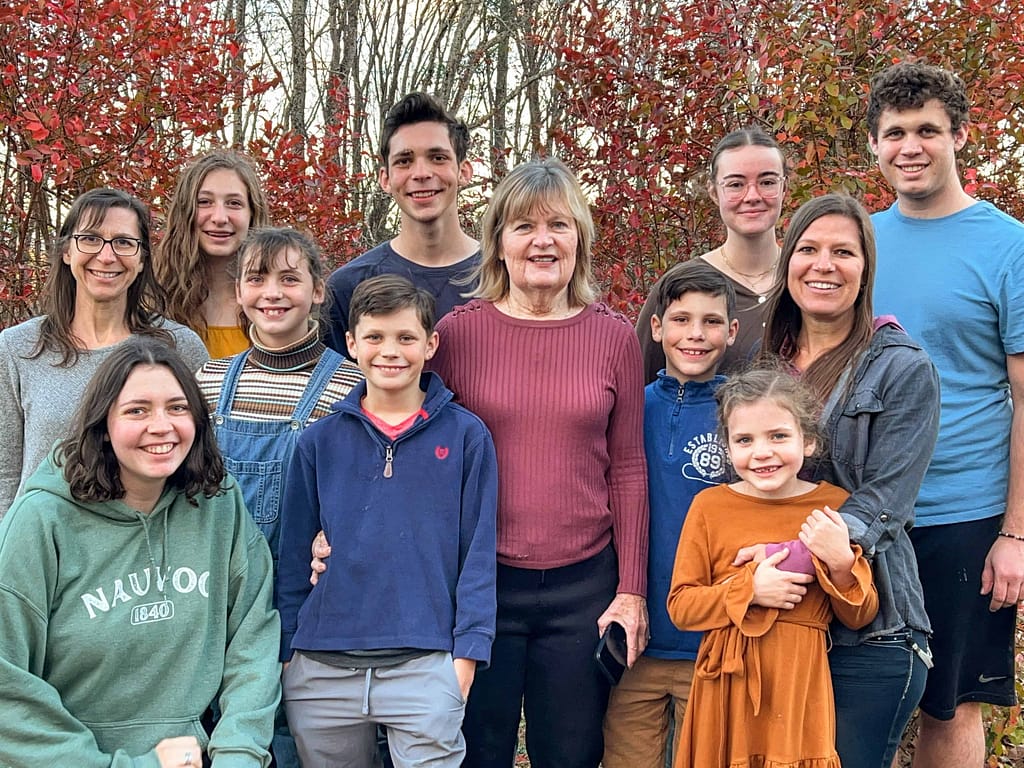 family photo on Thanksgiving