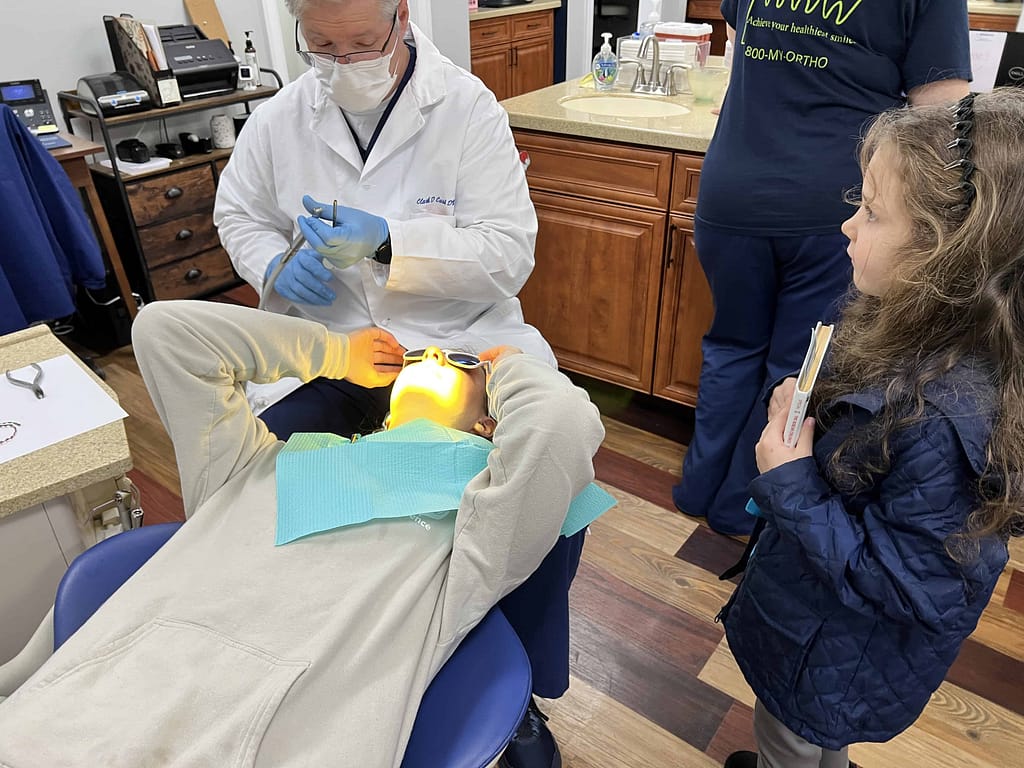 girl getting her braces off