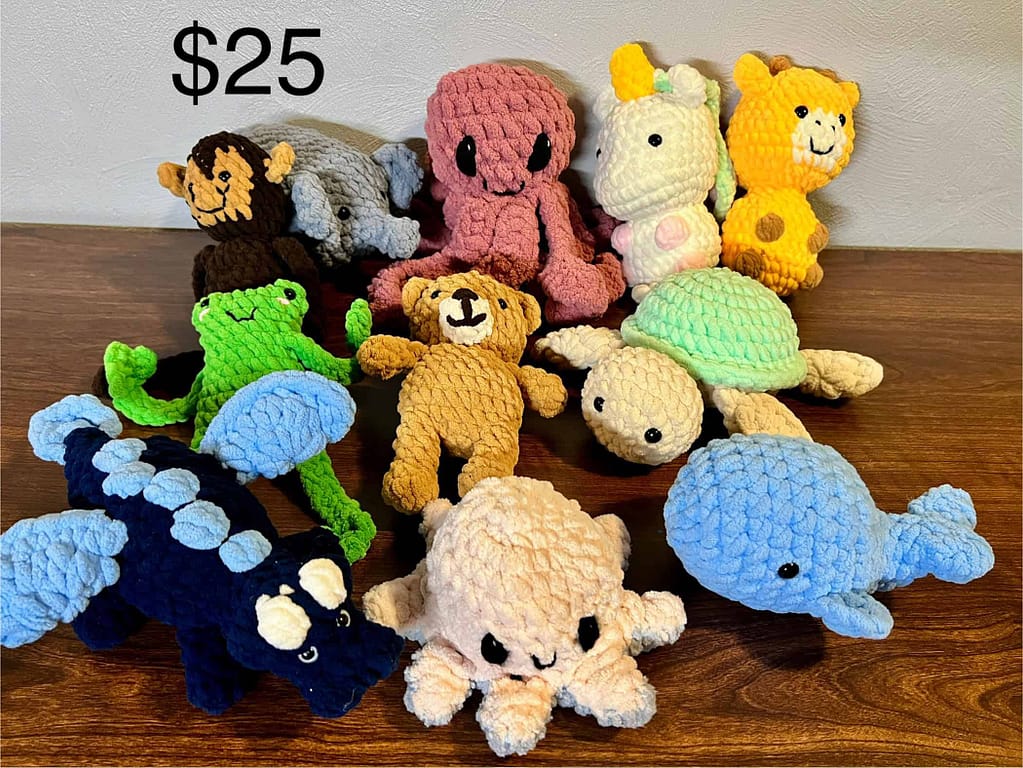crocheted animals