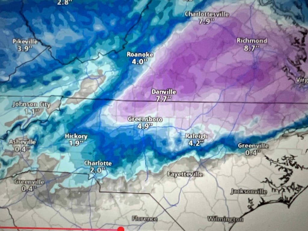 forecasted storm for NC