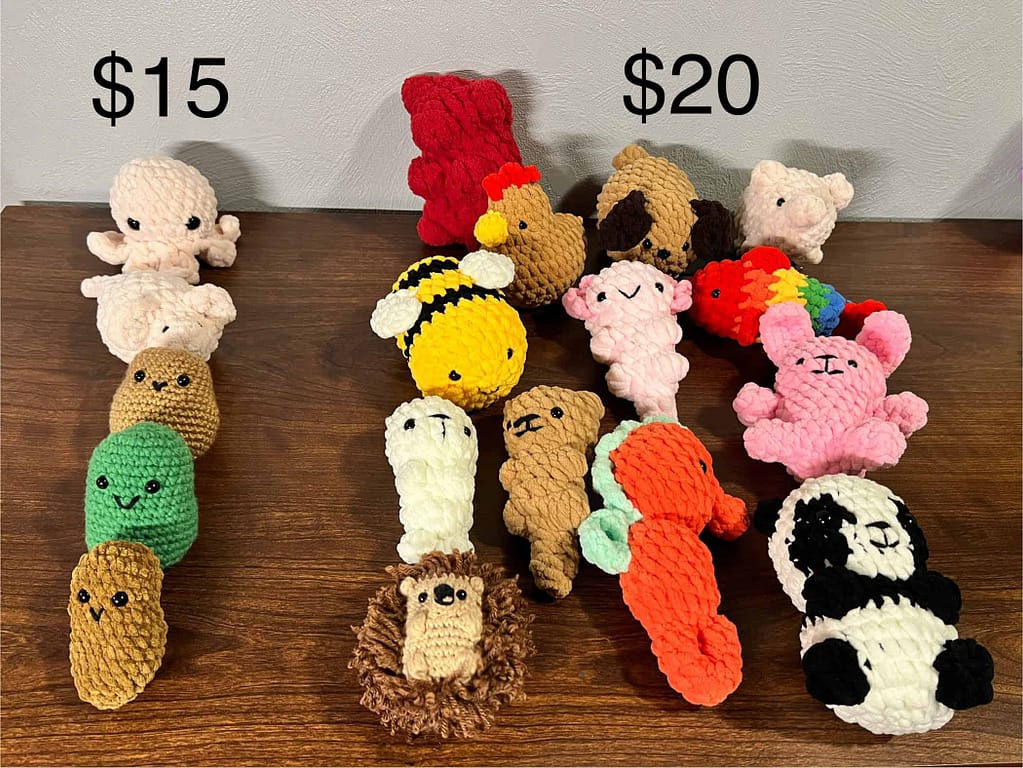 crocheted animals