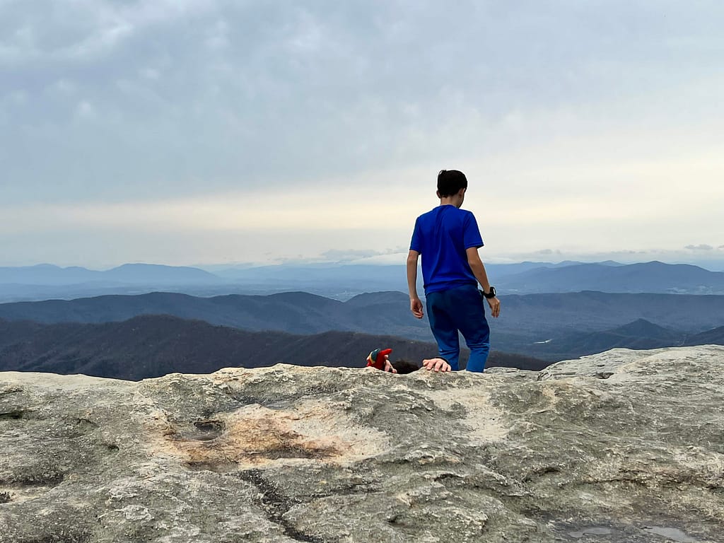 11 year old boy on McAffee Knob