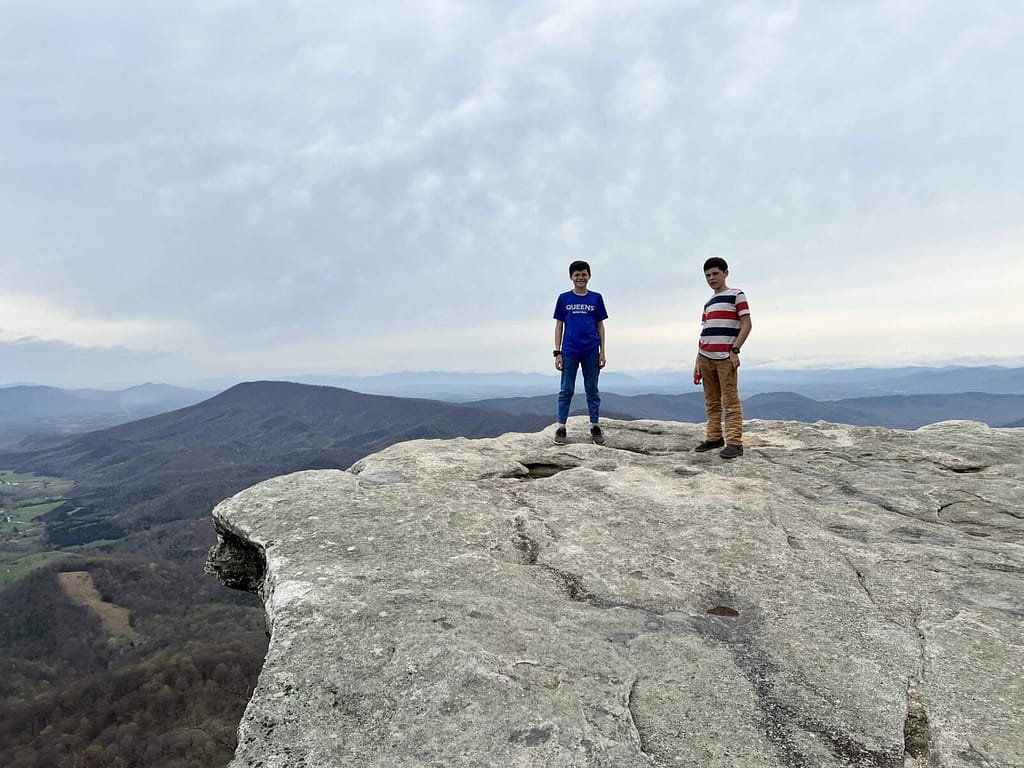 2 boys on McAffee Knob
