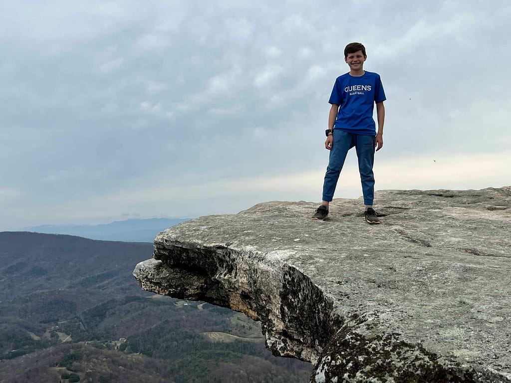 11 year old boy on McAffee Knob