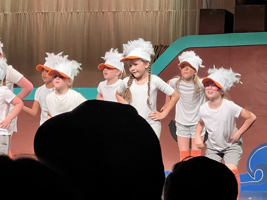 girls as seagulls in a play