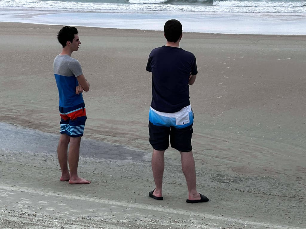 two men on the beach