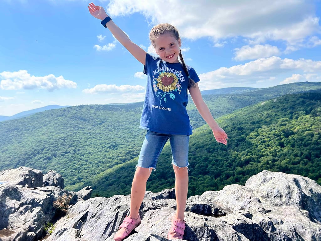7 year old on Big Pinnacle at Grayson Highlands