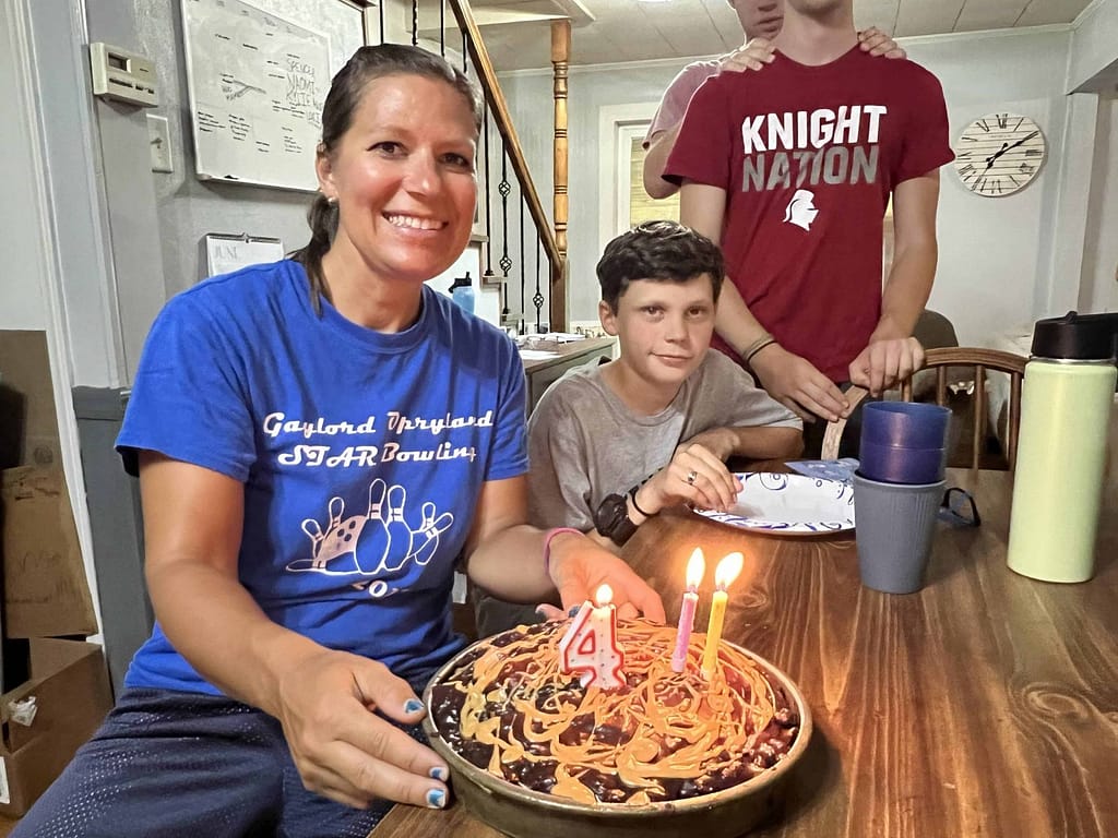 woman with birthday cake