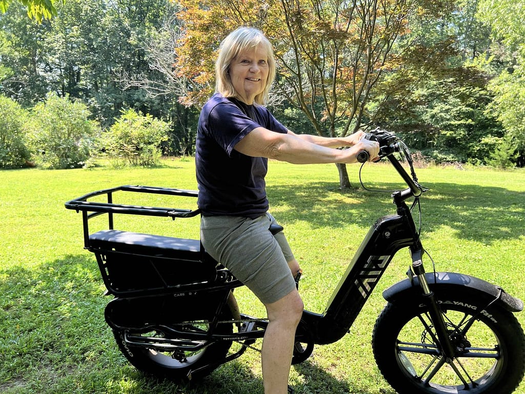 lady on ebike