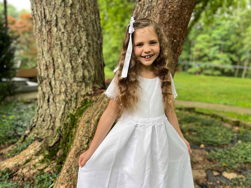 8 year old girl ready for her baptism