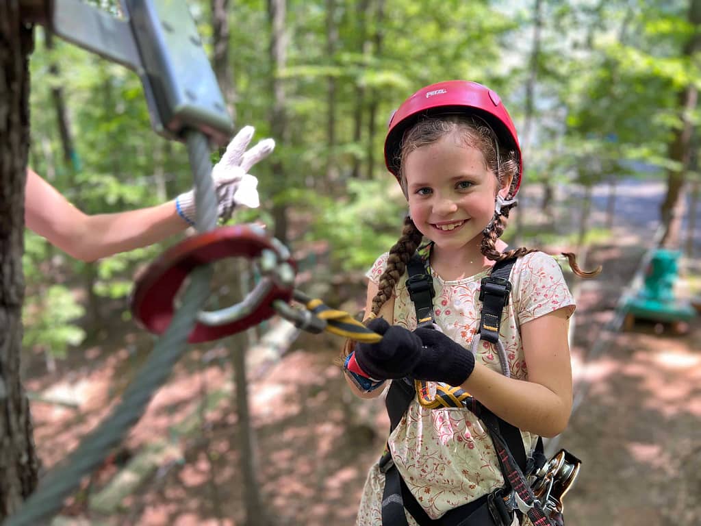 8 year old girl ziplining