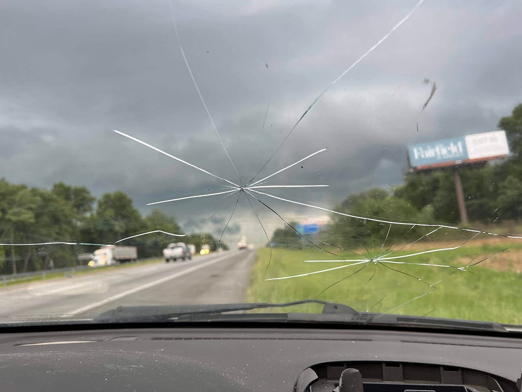 broken car windshield